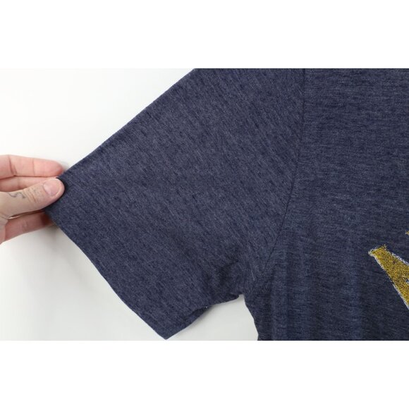 Retro Y2K Champion Mens Medium University of Michigan Jersey Knit T-Shirt Blue - Picture 7 of 13